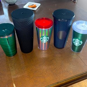 5 Starbucks Tumblrs (no straws)